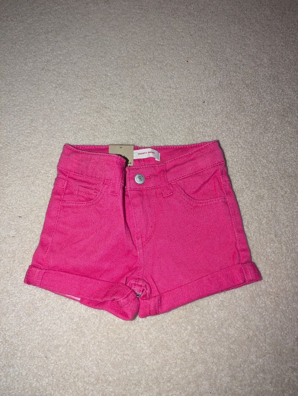 Nwt Levi's Shorty Shorts Girls 3T Pink Denim Jean Heart Pocket